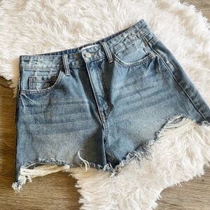 Vervet Denim Shorts Distressed Small Cotton Raw Edge Disney Vacation